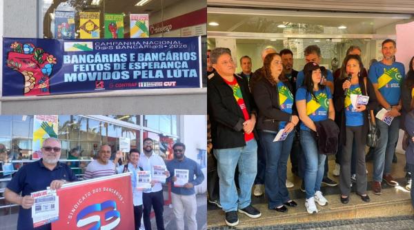 Bancárias e bancários realizam manifestações contra altos índices de adoecimento na categoria