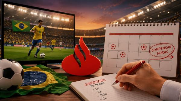 Santander frustra trabalhadores e impõe compensação de horas nos dias de jogos da Seleção