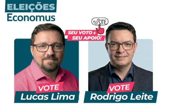 Eleições do Economus começam em 16 de abril entidades sindicais apoiam Lucas Lima e Rodrigo Leite