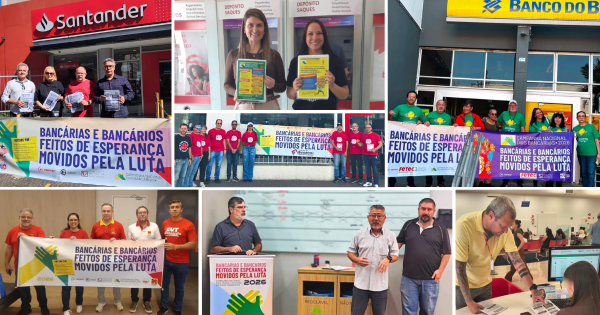 Dia Nacional de Luta reforça unidade da categoria e mobiliza bancários da Fetec por valorização e mesa única de negociação
