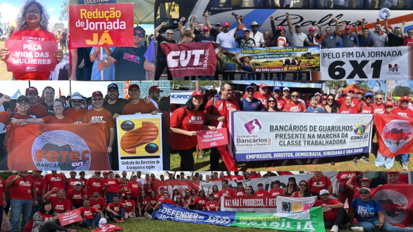 Sindicatos da FETEC participam da marcha histórica da classe trabalhadora em Brasília